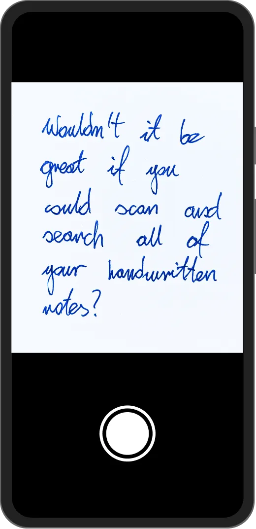 App showing handwritten text